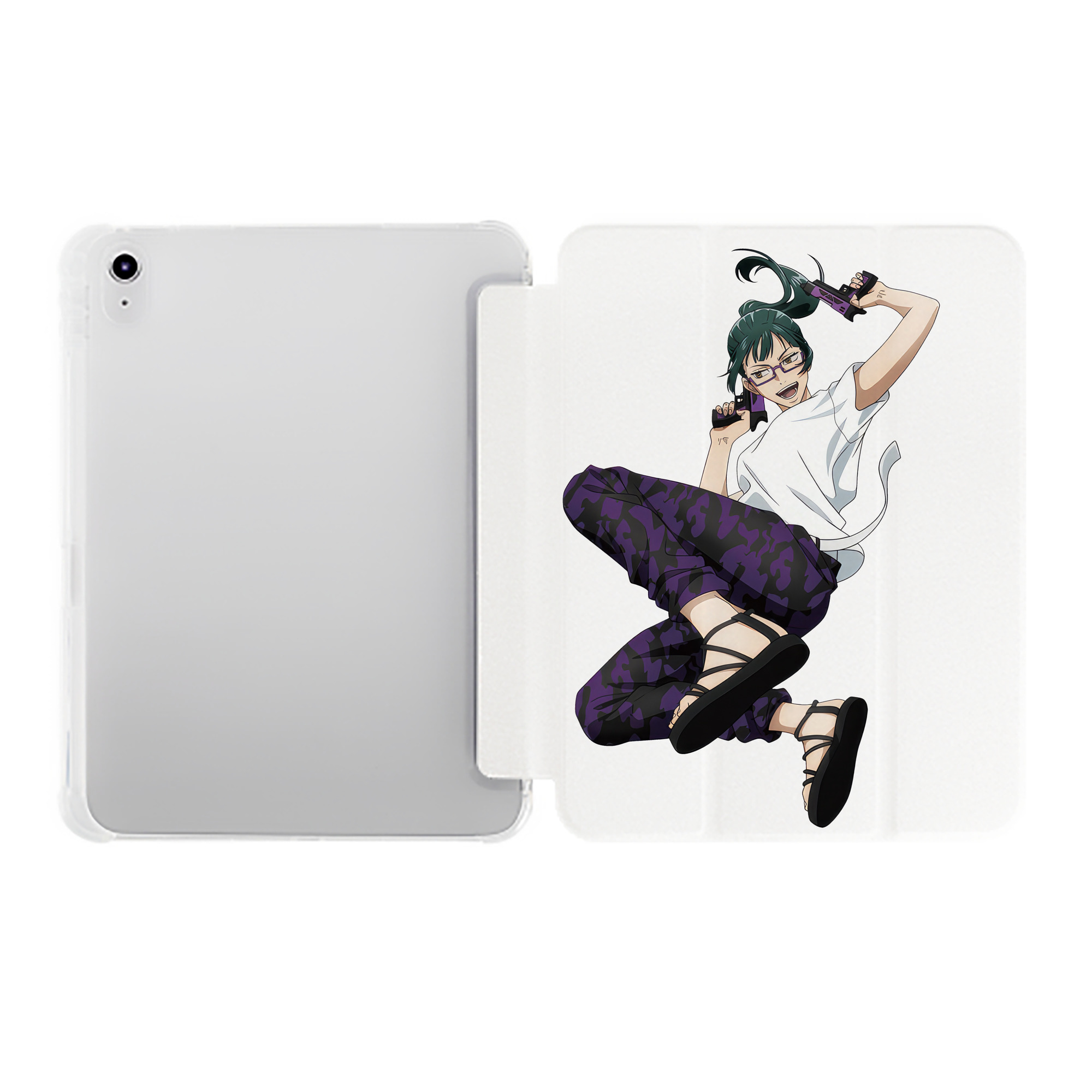 （画像用） 呪術廻戦 Jujutsu Kaisen IPad ケース ペン収納付き 三つ折りスタンド PUレザー×シリコン 対応機種9.5/10.5/10.9インチ